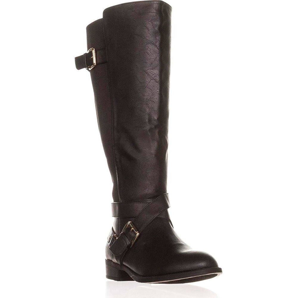 Thalia Sodi Vada Wide-Width Wide-Calf Riding Boots Faux Leather Black 6M